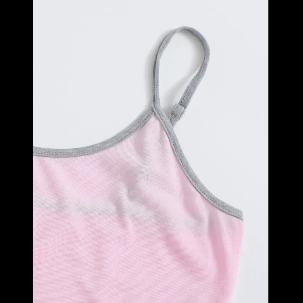 Light Pink & Gray, Sporty, Cami, Pajama Set - Picture 3 of 6